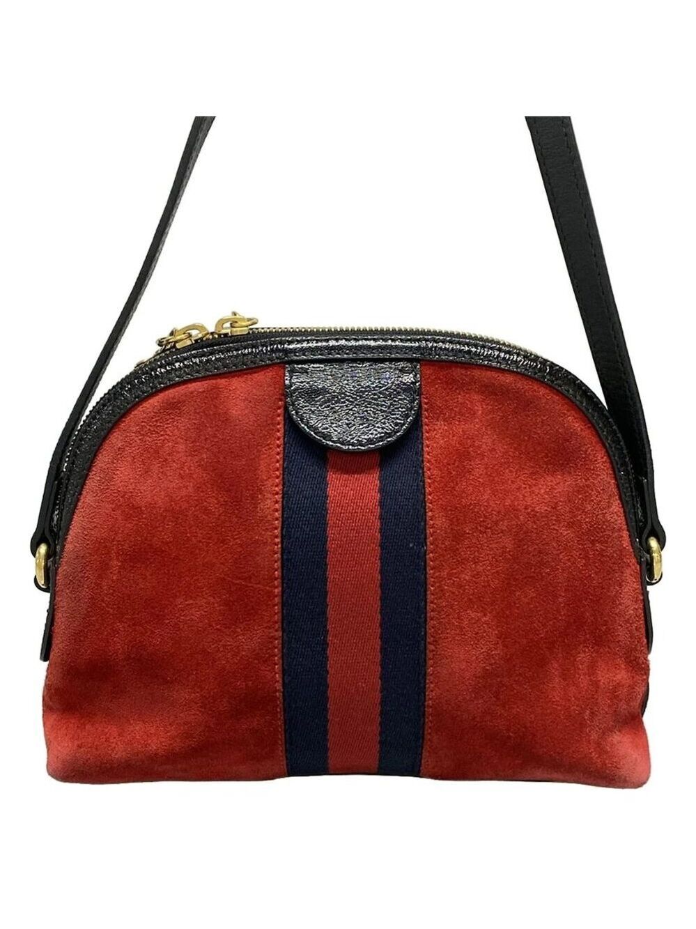Authentic GUCCI Ophidia Suede Patent Leather Canvas Shoulder Bag br484-120725 - Picture 2 of 16